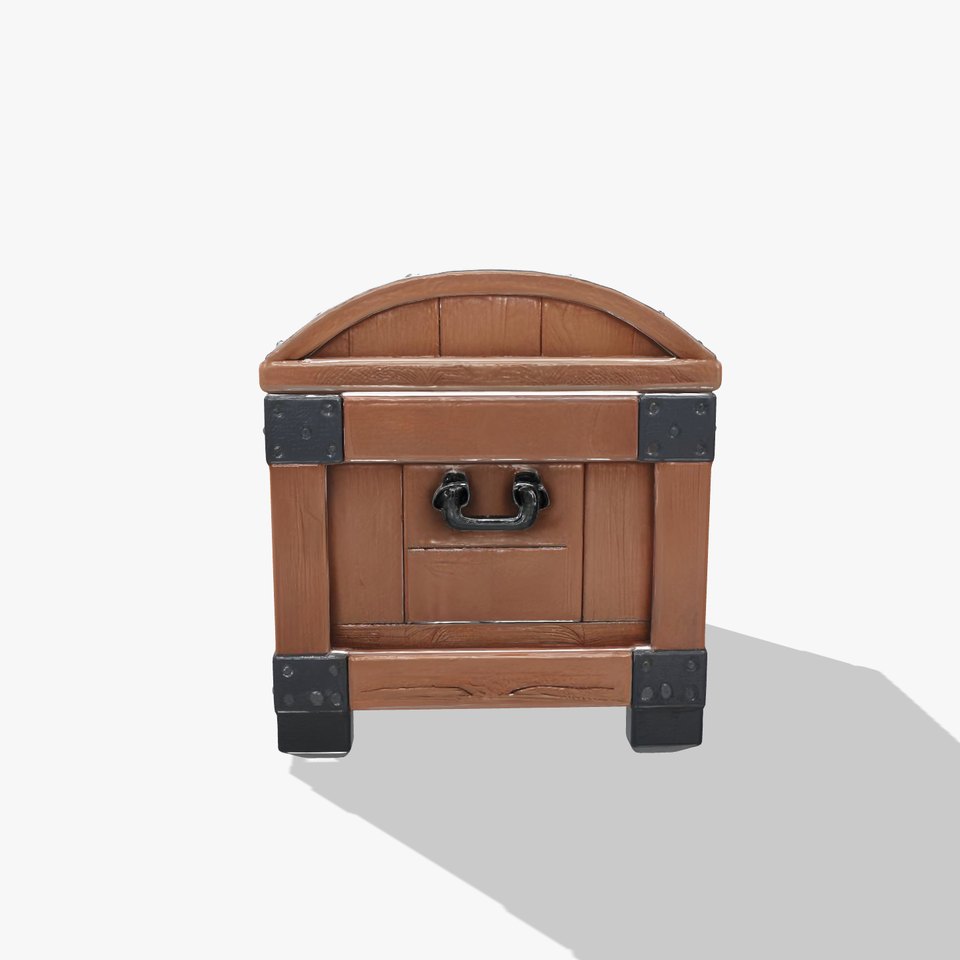 Medieval Treasure Chest with Iron Reinforcements